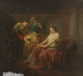 Der tödlich verwundete Marcus Antonius bei Cleopatra